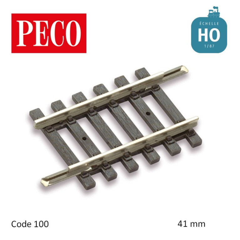 Rail droit Setrack court spécial 22mm Code 100 HO Peco ST-203 - Maketis