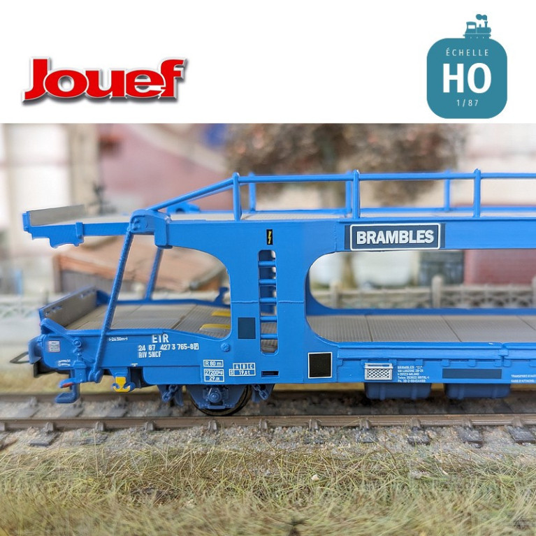 Laeks car transporter blue livery BRAMBLES Ep IV HO Jouef HJ6267 - Maketis