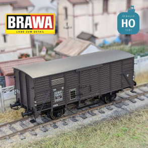 Gedeckter Güterwagen Typ Lw SNCF Ep III HO Brawa 49888 - Maketis