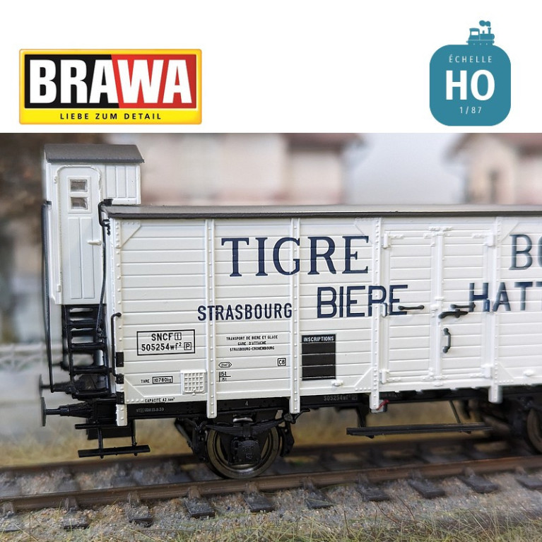 Gedeckter Güterwagen G10 "Tigre Bock" SNCF Ep II HO Brawa 49887 - Maketis