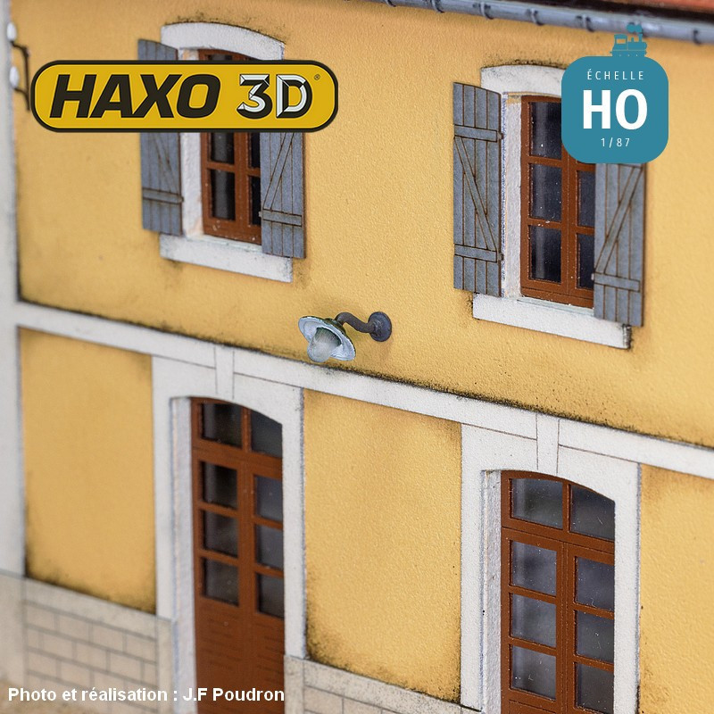 Appliques d'extérieur sur potence en col de cygne courte (sans Led) 2 pcs HO Haxo 3D 349020