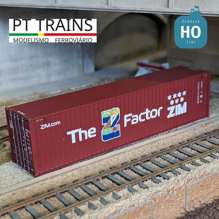 Container 40' HC ZIM (ZCSU7278098) HO PT TRAINS PT840050.1 - Maketis