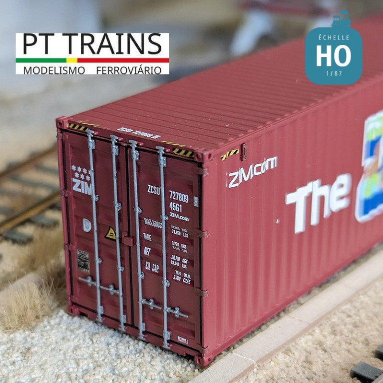 Container 40' HC ZIM (ZCSU7278098) HO PT TRAINS PT840050.1 - Maketis