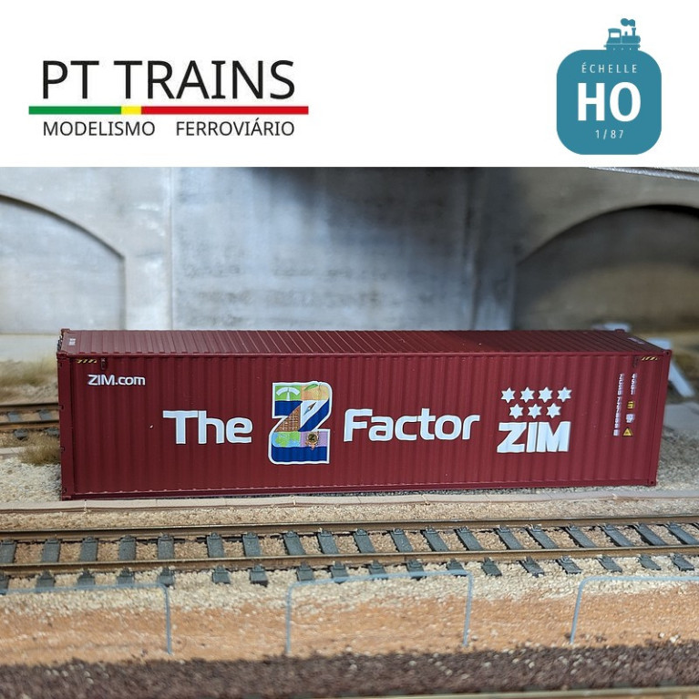 Container 40' HC ZIM (ZCSU7278098) HO PT TRAINS PT840050.1 - Maketis