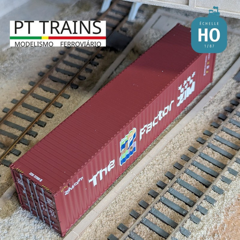 Container 40' HC ZIM (ZCSU7278098) HO PT TRAINS PT840050.1 - Maketis