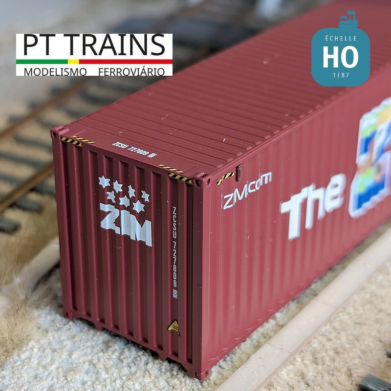 Container 40' HC ZIM (ZCSU7278098) HO PT TRAINS PT840050.1 - Maketis