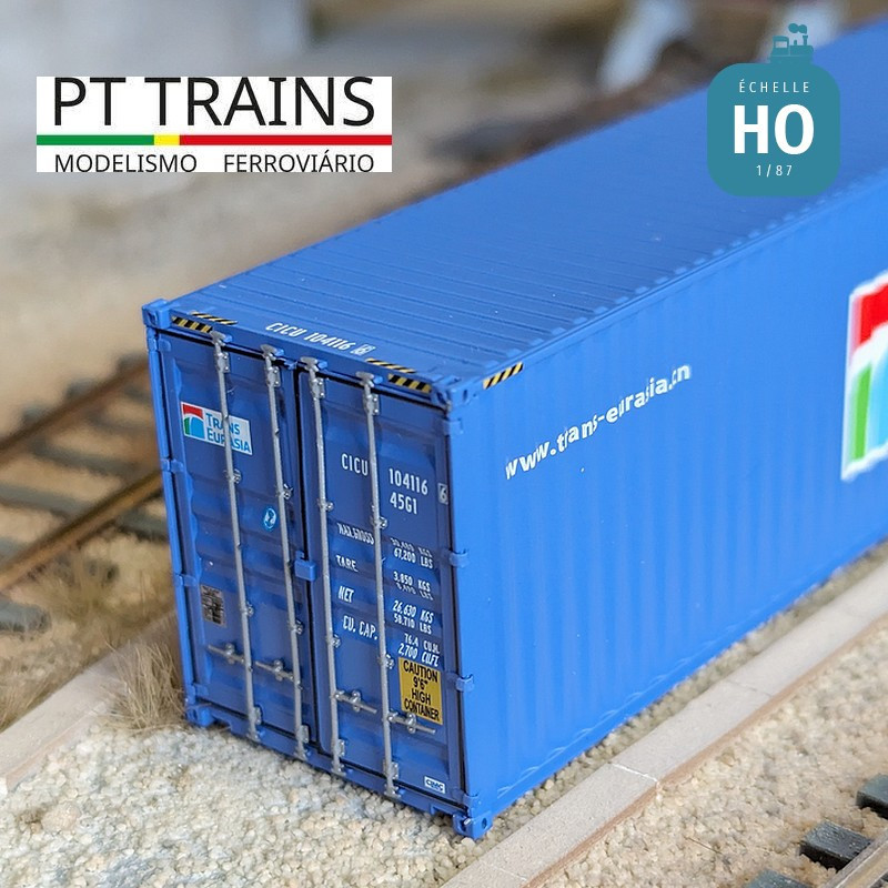 Container 40' HC TRANS EURASIA (CICU1041166) HO PT TRAINS PT840401 - Maketis