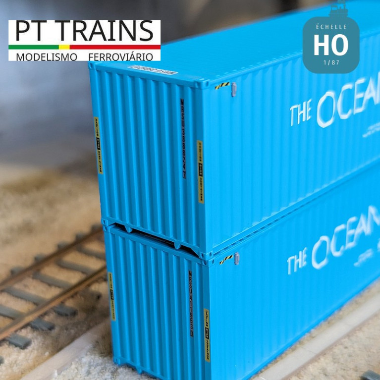 Set 2 Container 40' HC Maersk "The Ocean Clean Up" HO PT TRAINS PT190021 - Maketis