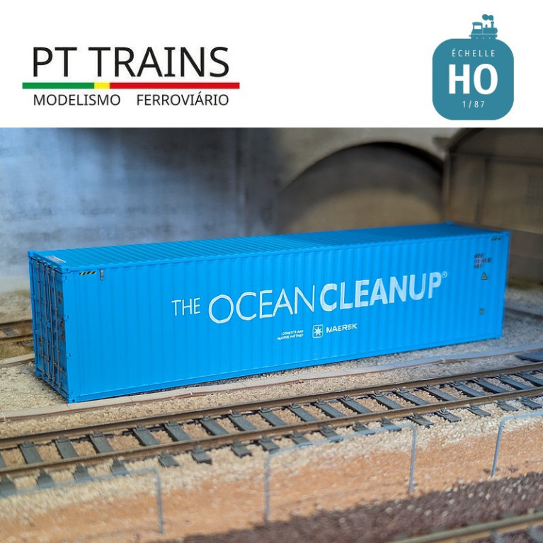 Set 2 Container 40' HC Maersk "The Ocean Clean Up" HO PT TRAINS PT190021 - Maketis Set 2 Container 40' HC Maersk "The Ocean Clean Up" HO PT TRAINS PT190021 - Maketis