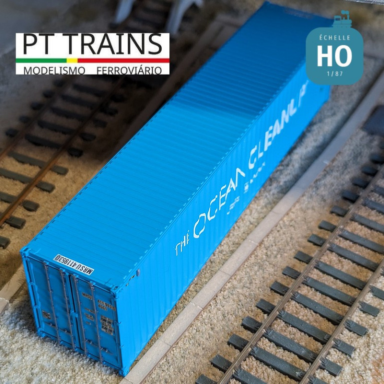 Set 2 Container 40' HC Maersk "The Ocean Clean Up" HO PT TRAINS PT190021 - Maketis Set 2 Container 40' HC Maersk "The Ocean Clean Up" HO PT TRAINS PT190021 - Maketis