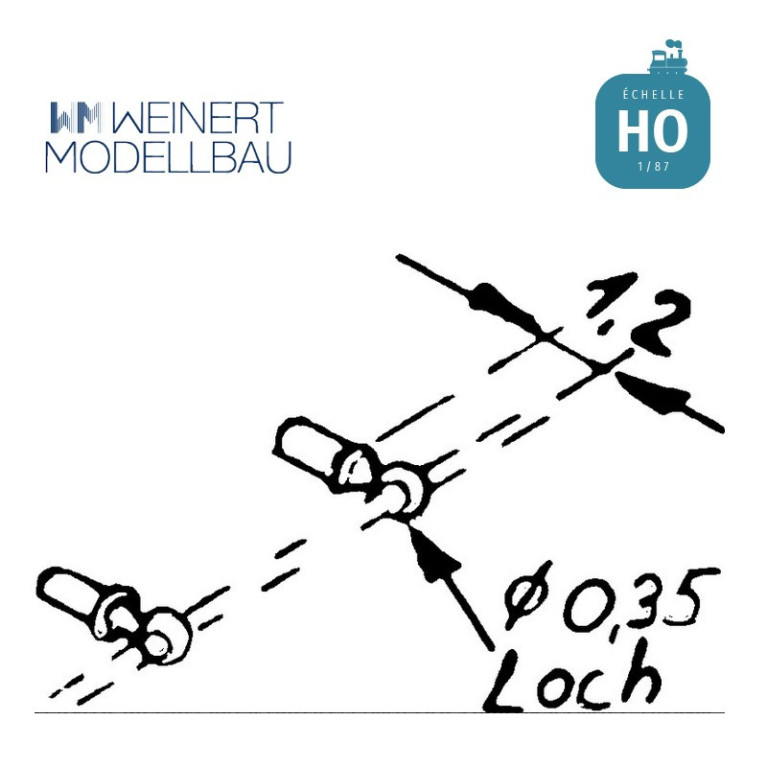 Support de rambarde (20 pièces), HO Weinert 8465 - Maketis