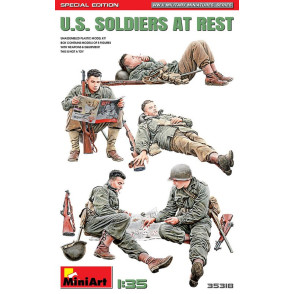 Soldats américains au repos WWII 5 figurines Edition spéciale 1/35 MiniArt 35318