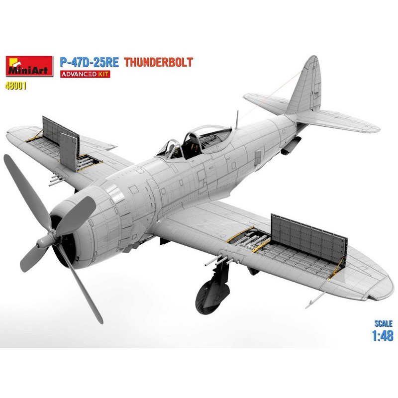 Avion militaire US P-47D-25RE Thunderbolt WWII 1/48 MiniArt 48001 - Maketis