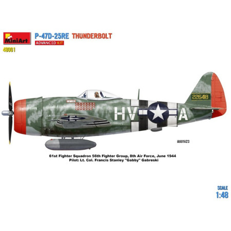 Avion militaire US P-47D-25RE Thunderbolt WWII 1/48 MiniArt 48001