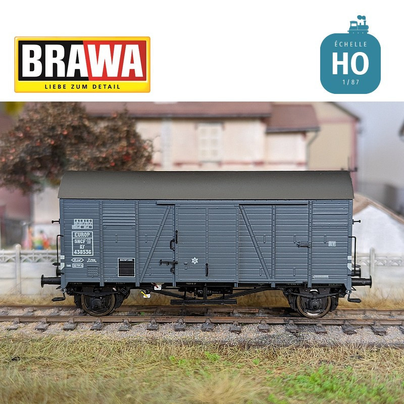 Covered wagon type Kf "EUROP" SNCF Ep III HO Brawa 50739 - Maketis