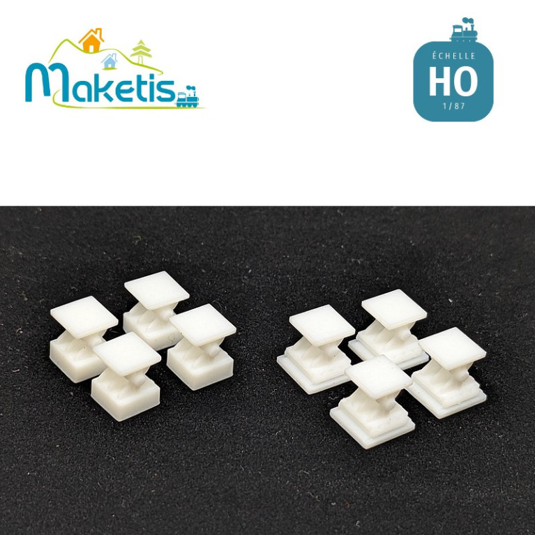 Appuis de pont voie double 8 pcs HO Maketis 9012 - Maketis