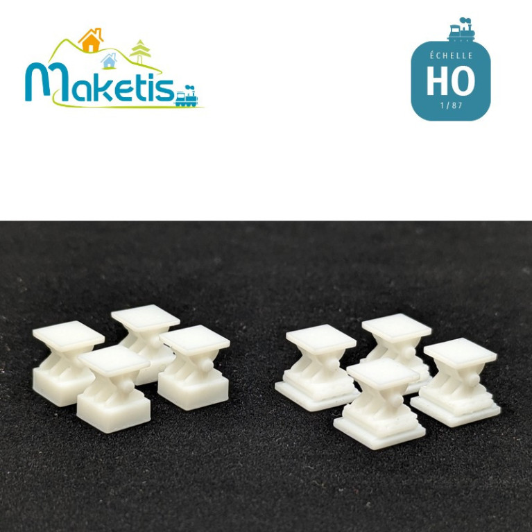 Appuis de pont voie double 8 pcs HO Maketis 9012 - Maketis