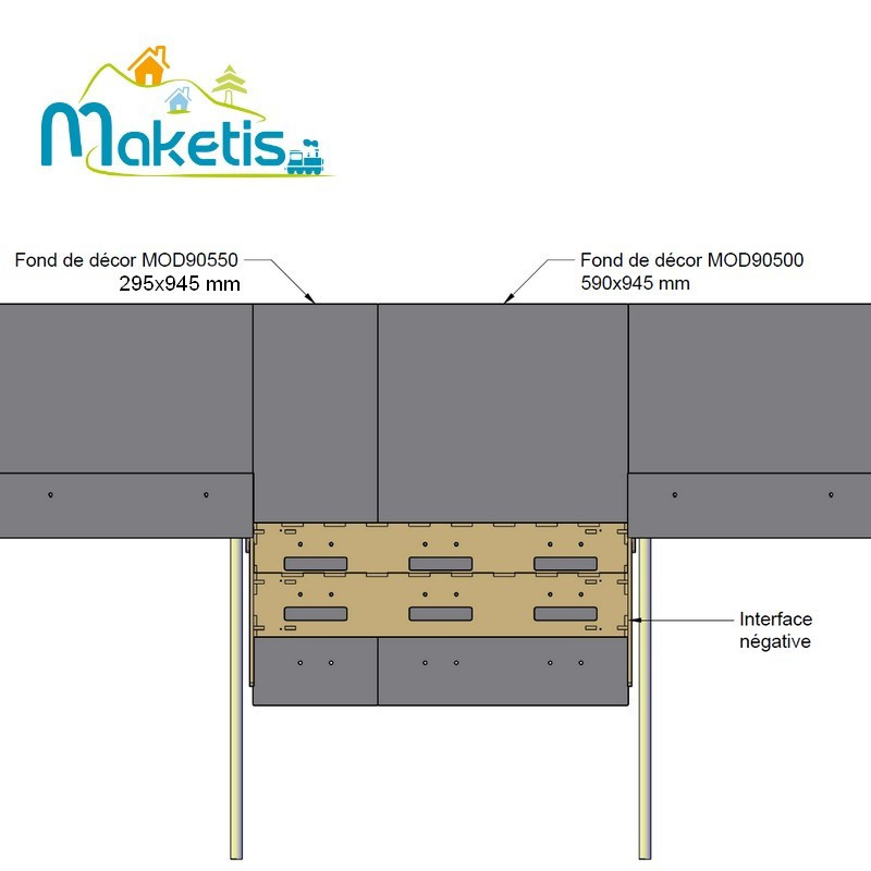 Backdrop only 295x945 mm MDF 3mm white Negative interface MOD90550