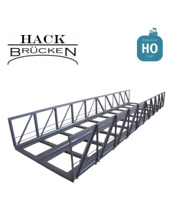 Pont métallique en treillis 38 cm 2 voies 58mm gris HO Hack Brücken V38-2 - Maketis