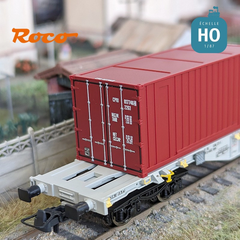Container wagon type Sgns 2x20' AAE Ep VI HO Roco 77345 - Maketis