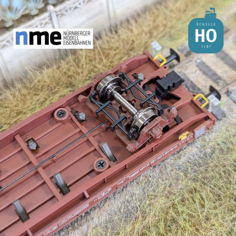Gekuppelter Flachwagen Laadks TWA 800A mit Schlusslicht SNCF EP IV HO NME 531493 - Maketis