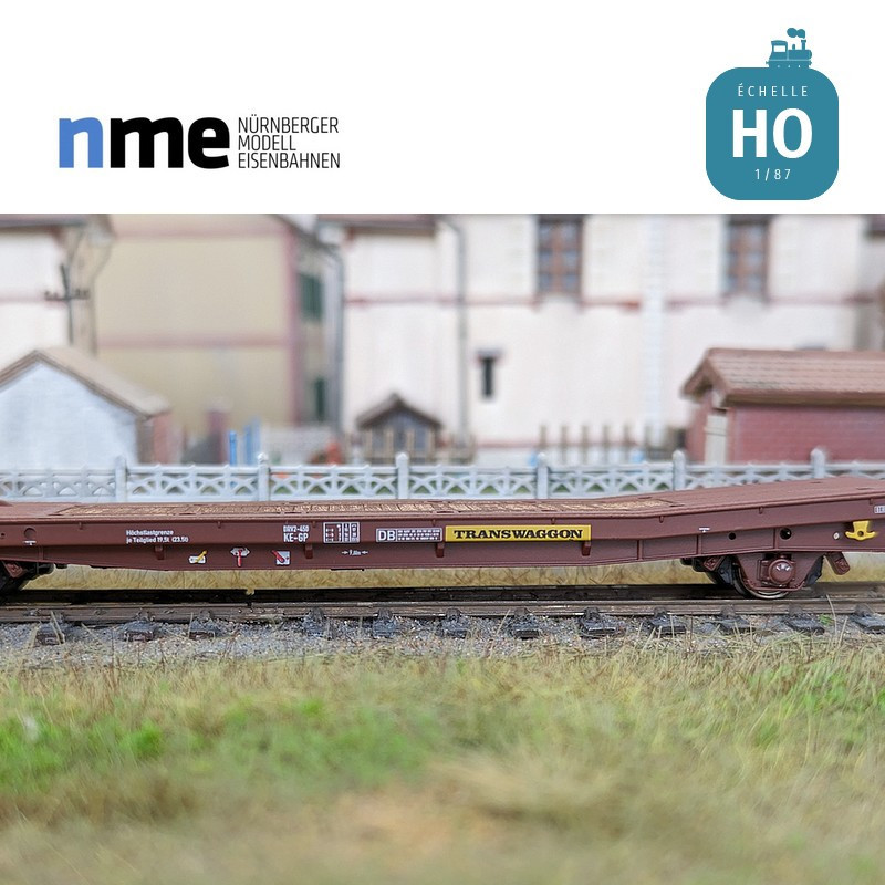 Coupled flat wagon Laadks TWA 800A brown EP IV HO NME 531402 - Maketis