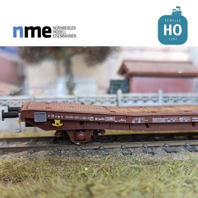 Coupled flat wagon Laadks TWA 800A brown EP IV HO NME 531402 - Maketis