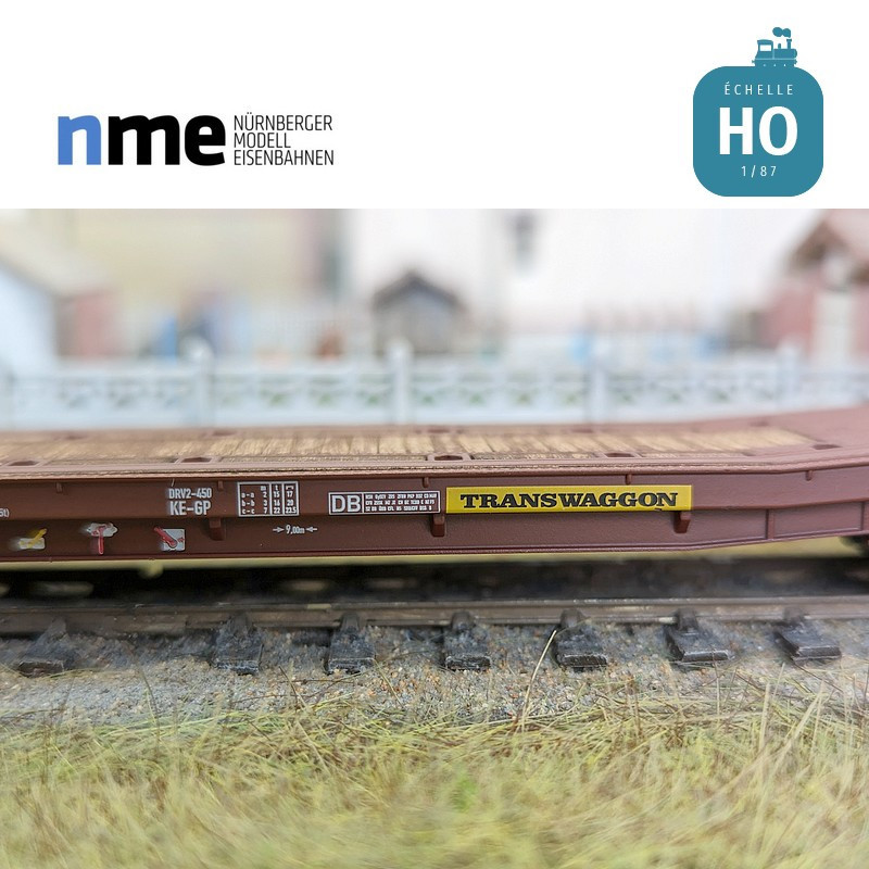 Coupled flat wagon Laadks TWA 800A brown EP IV HO NME 531402 - Maketis