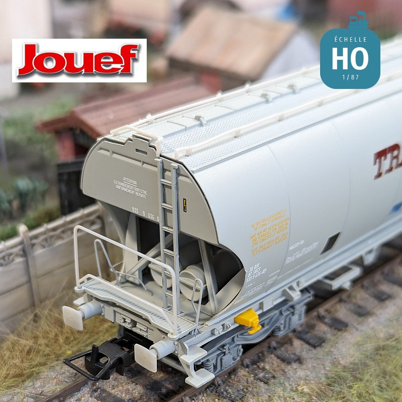 Set of 2 "Transcéréales Nacco" and "TMF" SNCF Ep IV HO Jouef hopper wagons HJ6270 - Maketis