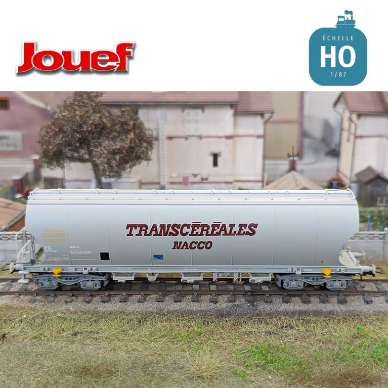 Set of 2 "Transcéréales Nacco" and "TMF" SNCF Ep IV HO Jouef hopper wagons HJ6270 - Maketis