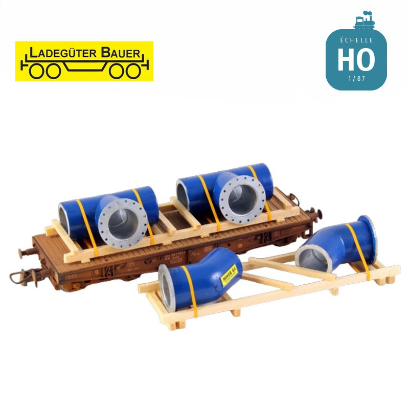 Raccords de gros tubes en 2 parties HO Ladegüter Bauer H01267 - Maketis