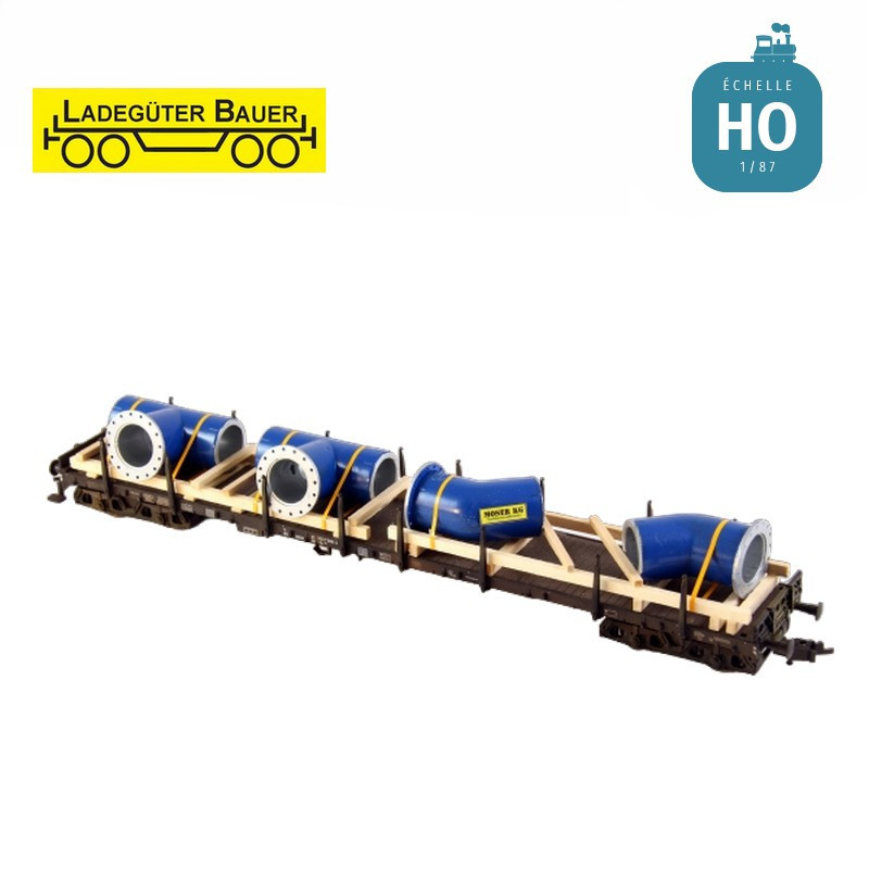 Raccords de gros tubes en 2 parties HO Ladegüter Bauer H01267 - Maketis