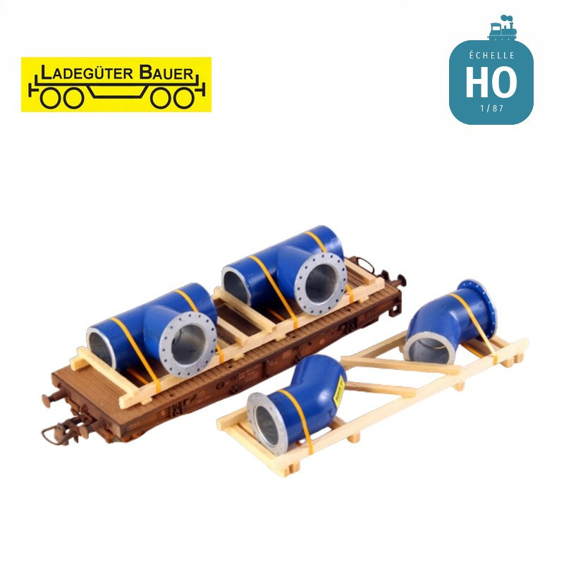 Raccords de gros tubes en 2 parties HO Ladegüter Bauer H01267 - Maketis