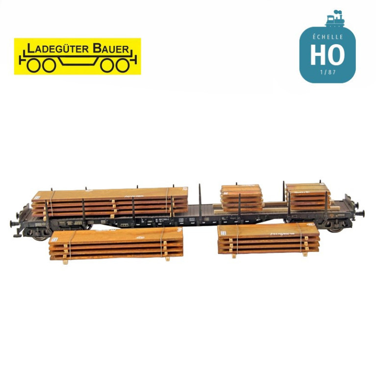Assortiment de plaques d'acier rouillées 4 pcs HO Ladegüter Bauer H01302 - Maketis