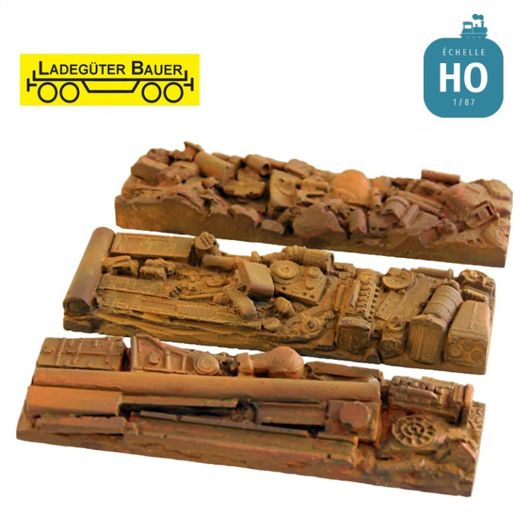 Ensemble de ferraille pour wagon électrique 3 pcs HO Ladegüter Bauer H01357 - Maketis Ensemble de ferraille pour wagon électrique 3 pcs HO Ladegüter Bauer H01357 - Maketis
