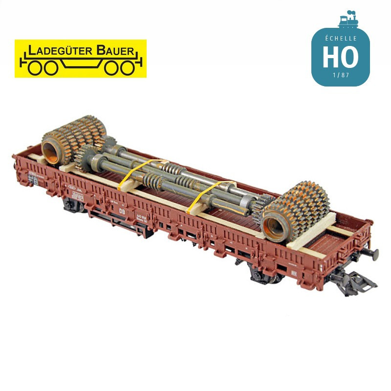 Vieux rouleaux concasseurs avec arbres HO Ladegüter Bauer H01365 - Maketis