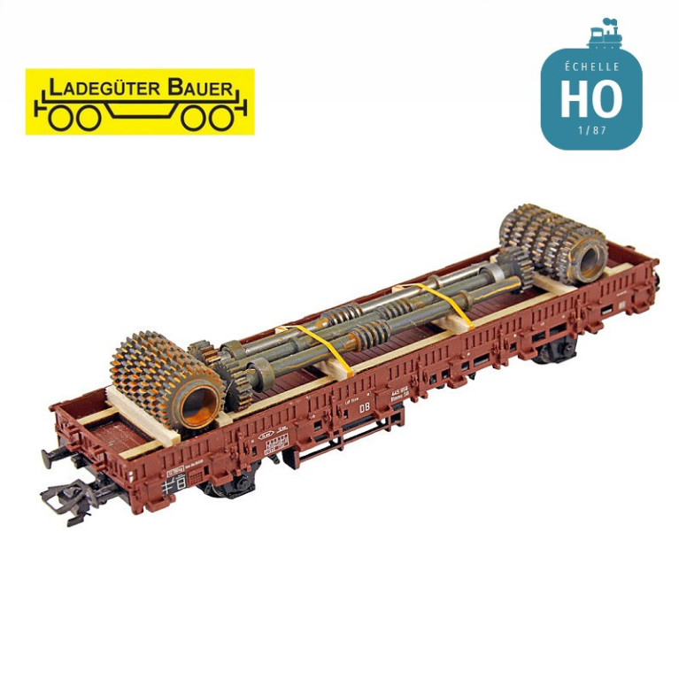 Vieux rouleaux concasseurs avec arbres HO Ladegüter Bauer H01365 - Maketis