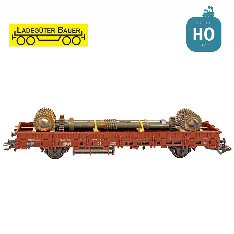 Vieux rouleaux concasseurs avec arbres HO Ladegüter Bauer H01365 - Maketis