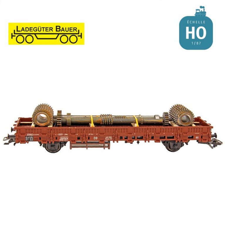Vieux rouleaux concasseurs avec arbres HO Ladegüter Bauer H01365 - Maketis