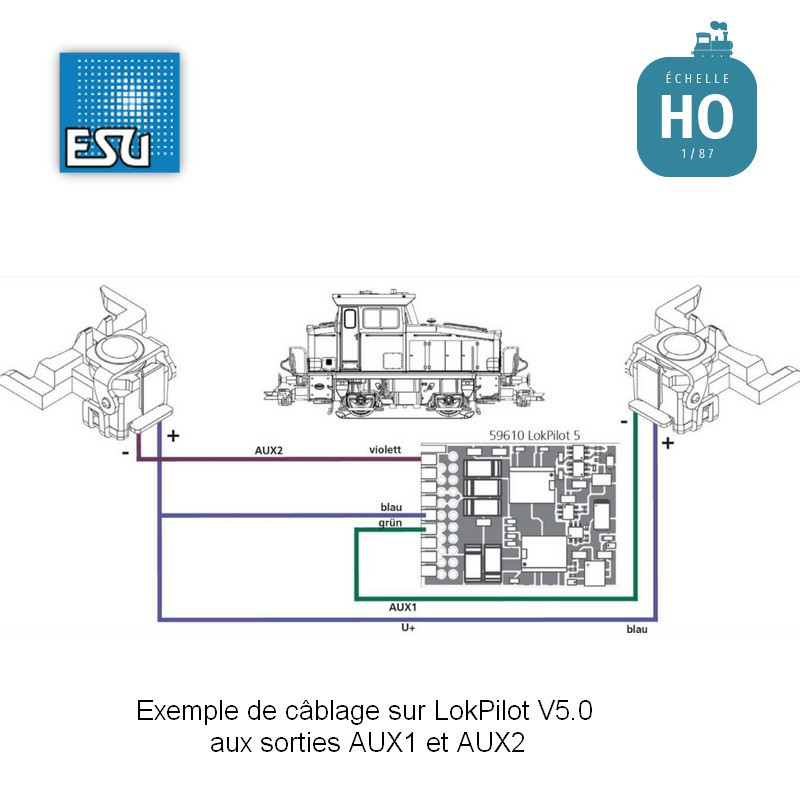Automatic electromagnetic coupler 2 pcs H0 ESU 41002
