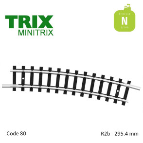 Rail courbe R2b 295,4mm code 80 N Minitrix 14921 - Maketis