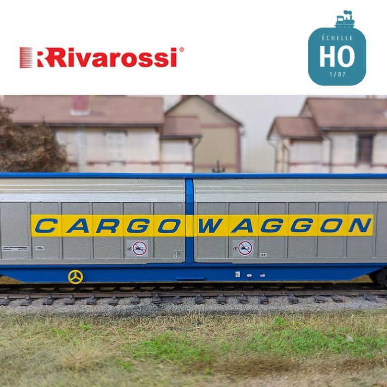 Coffret 2 wagons à parois coulissantes "Cargowaggon" DB Ep IV HO Rivarossi HR6599 - Maketis