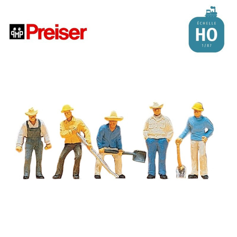 Poseurs de voie HO Preiser 10031 - Maketis Poseurs de voie HO Preiser 10031 - Maketis