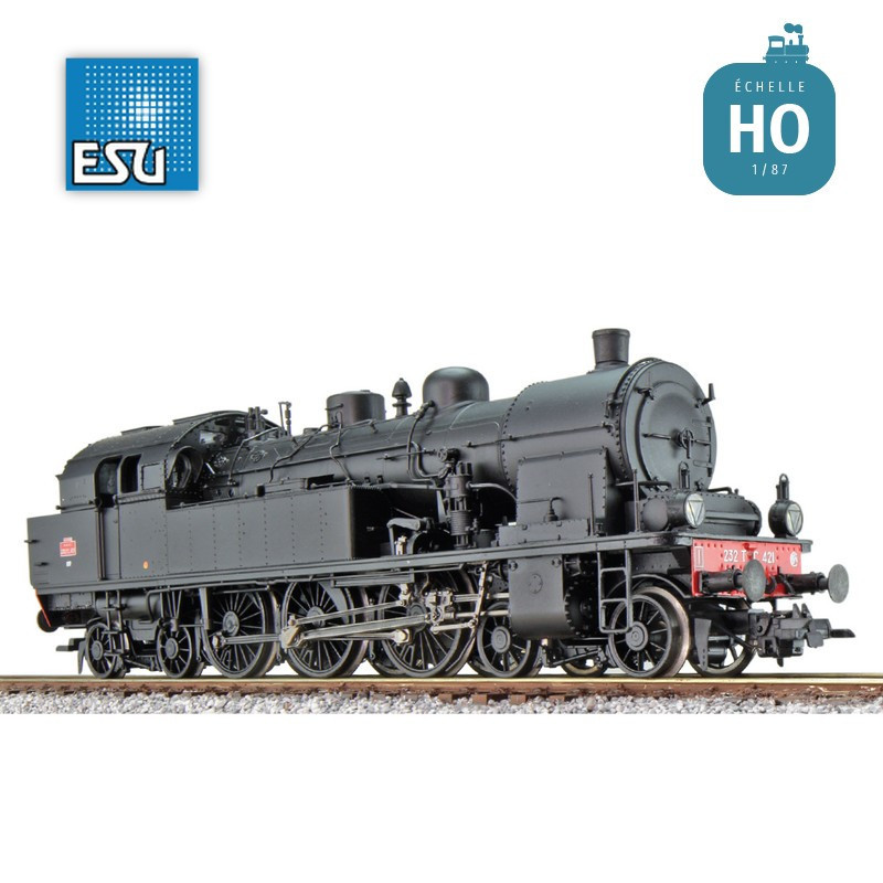 Steam locomotive 232 TC 421 SNCF Ep III Digital sound HO ESU 31186 - Maketis