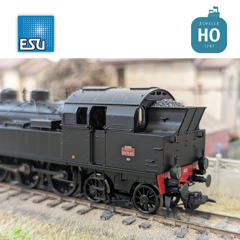 Steam locomotive 232 TC 421 SNCF Ep III Digital sound HO ESU 31186 - Maketis