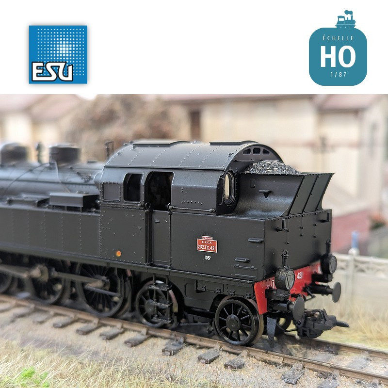 Locomotive vapeur 232 TC 421 SNCF Ep III Digital sonore HO ESU 31186 - Maketis