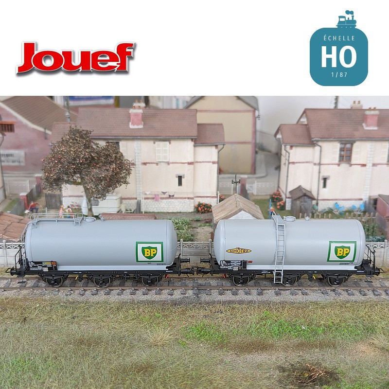 Set of 2 3-axle "BP" SNCF Ep IV HO Jouef tank wagons HJ6247 - Maketis