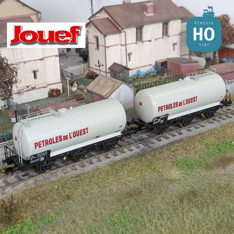 Set 2 Kesselwagen 3-achsig "Pétroles de L'Ouest" SNCF Ep IV HO Jouef HJ6249