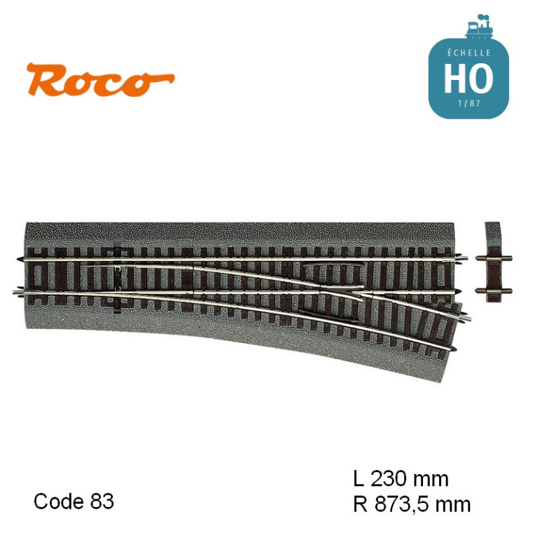 Aiguillage à droite Roco-Line ballastée R873,5mm 15° Code 83 HO Roco 42535 - MAKETIS Aiguillage à droite Roco-Line ballastée R873,5mm 15° Code 83 HO Roco 42535 - MAKETIS