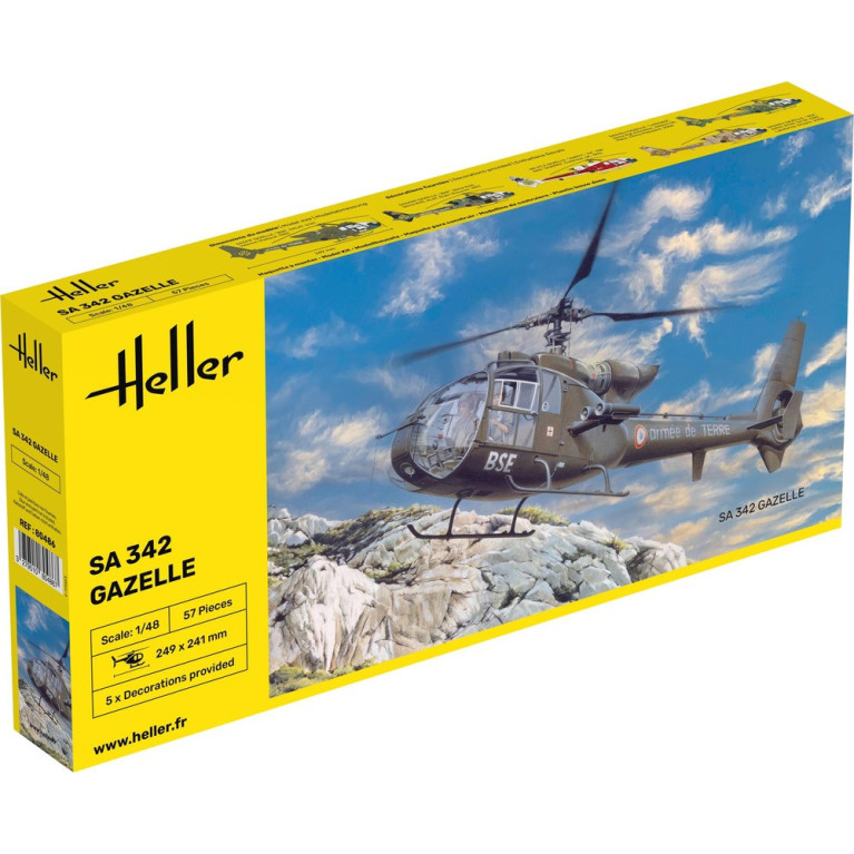 Helicopter SA 342 Gazelle 1/48 Heller 80486 - Maketis
